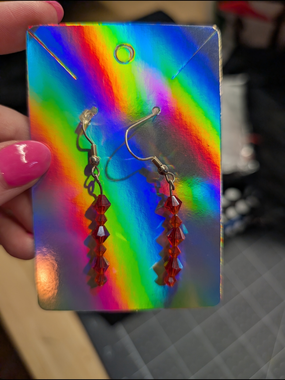 Red Crystal Dangle Earrings - Women Jewelry